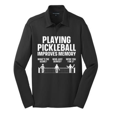 Pickleball Art Paddle Sport Pickleball Lover Silk Touch Performance Long Sleeve Polo