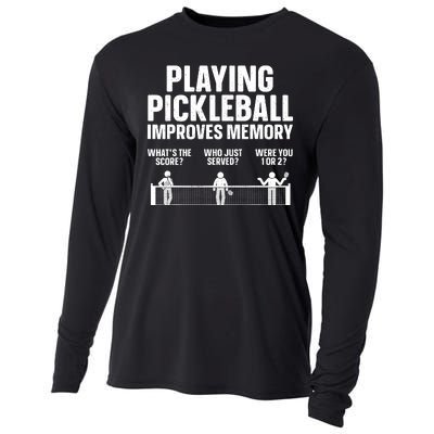 Pickleball Art Paddle Sport Pickleball Lover Cooling Performance Long Sleeve Crew