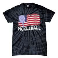 Patriotic American Pickleball Usa Flag 4th Of July Tie-Dye T-Shirt