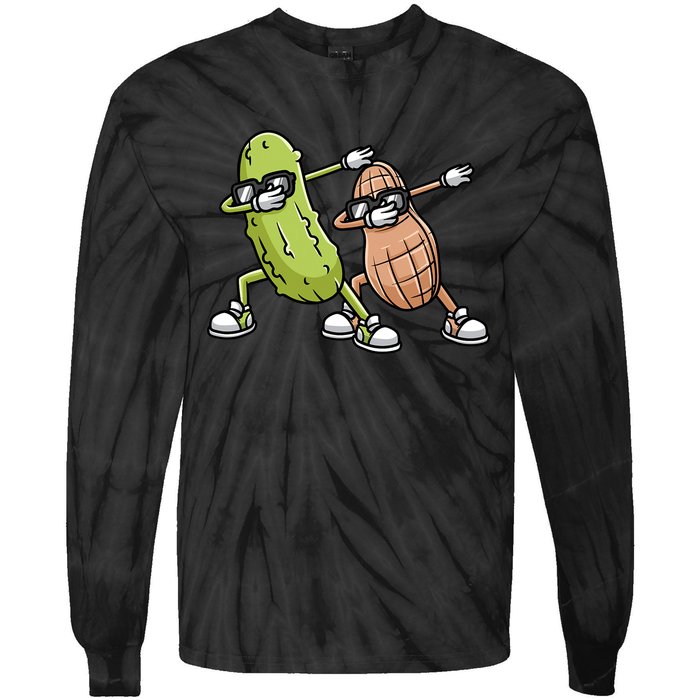 Peanut And Pickle Dabbing Peanut Butter Lover Tie-Dye Long Sleeve Shirt