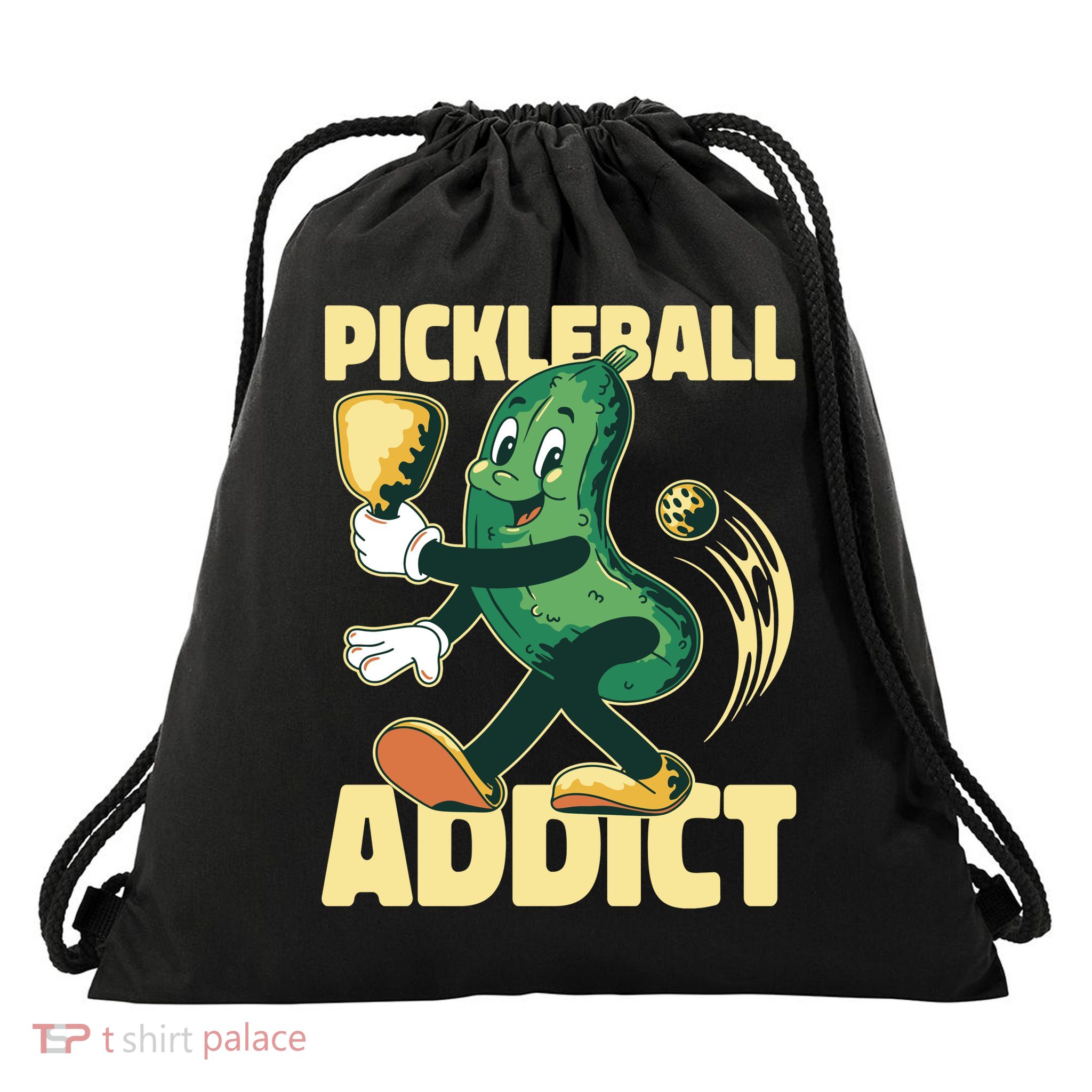 Pickleball Addict Drawstring Bag