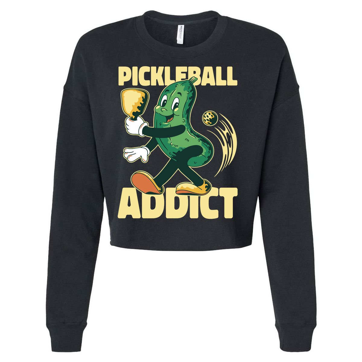 Pickleball Addict Cropped Pullover Crew