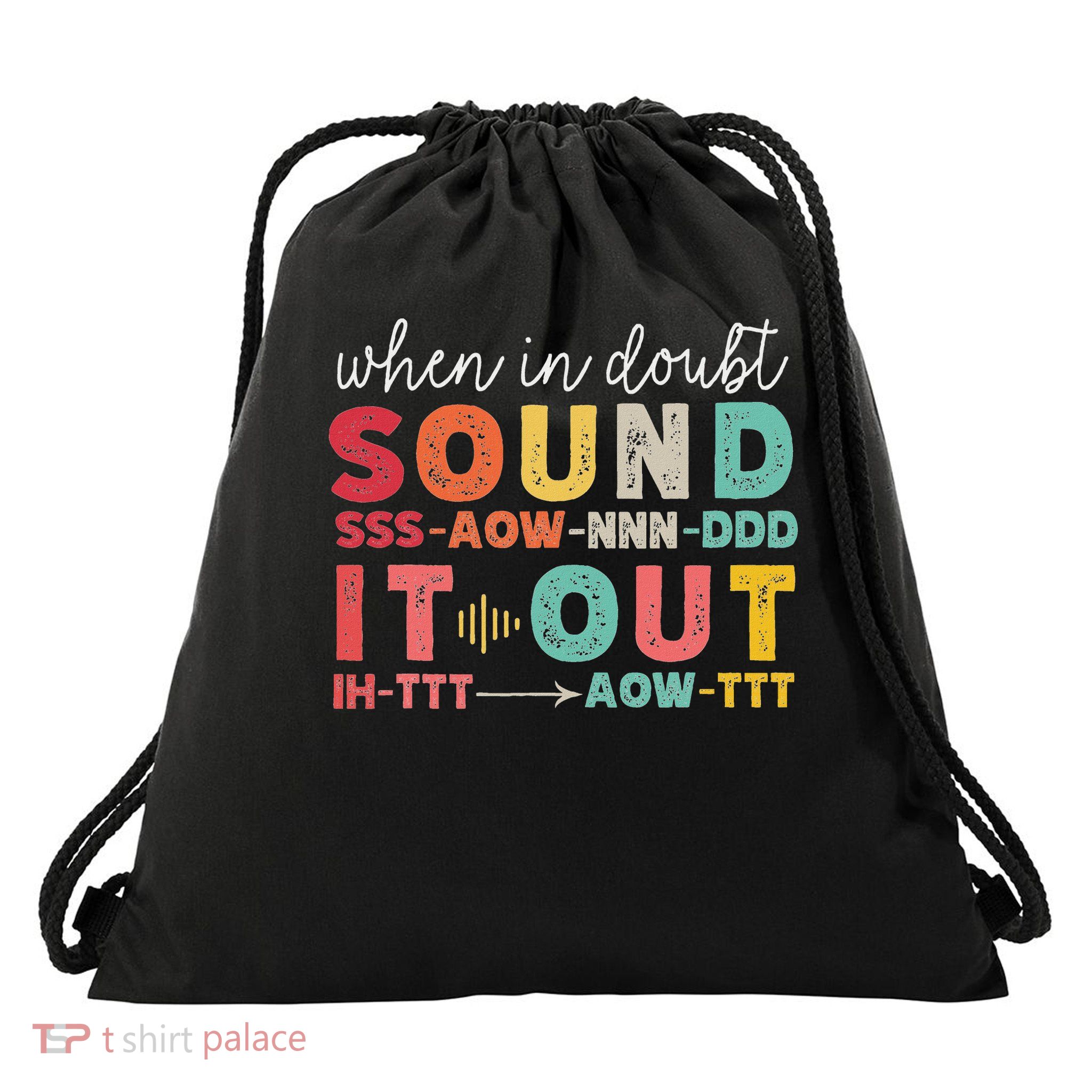 Phonemic Awareness Phonics Teacher Retro Science Of Reading Drawstring Bag