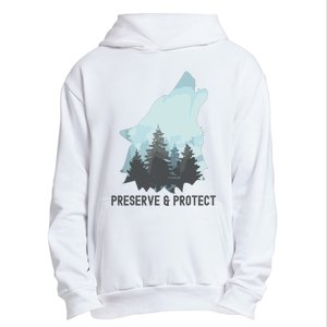 Preserve And Protect Wolf Forest Wildlife Conservation Urban Pullover Hoodie