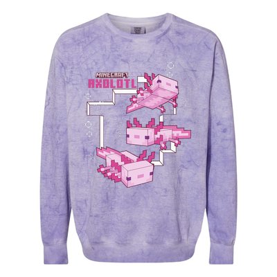 Pink Axolotl Pond Colorblast Crewneck Sweatshirt