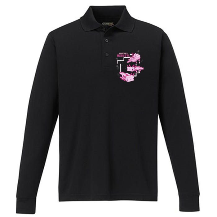 Pink Axolotl Pond Performance Long Sleeve Polo