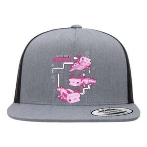 Pink Axolotl Pond Flat Bill Trucker Hat