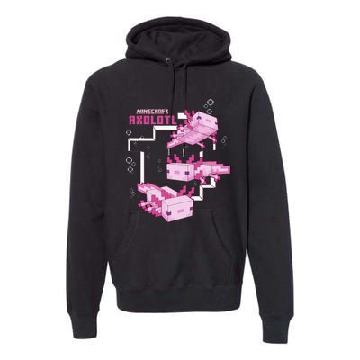 Pink Axolotl Pond Premium Hoodie