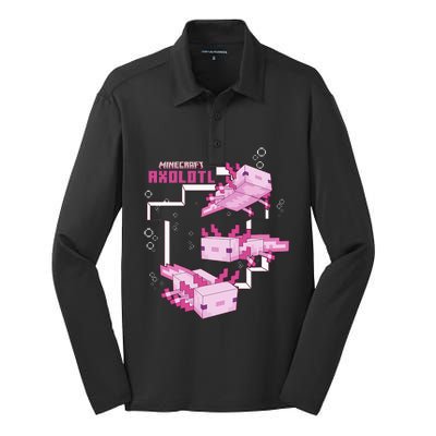 Pink Axolotl Pond Silk Touch Performance Long Sleeve Polo