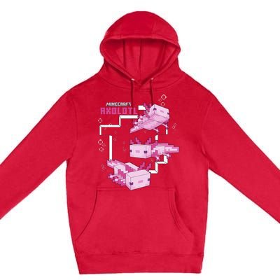 Pink Axolotl Pond Premium Pullover Hoodie