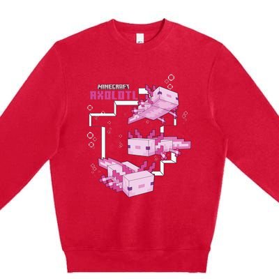 Pink Axolotl Pond Premium Crewneck Sweatshirt