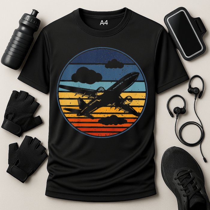 Plane Aviation Planes Lover Cooling Performance Crew T-Shirt