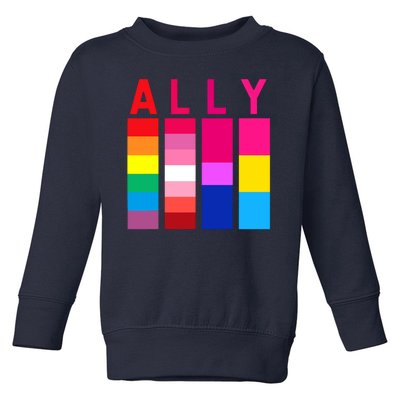 Proud Ally Pride Rainbow LGBT Ally Toddler Sweatshirt