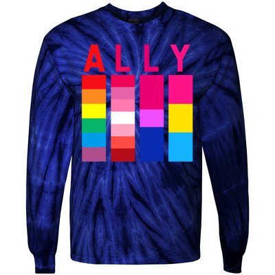 Proud Ally Pride Rainbow LGBT Ally Tie-Dye Long Sleeve Shirt