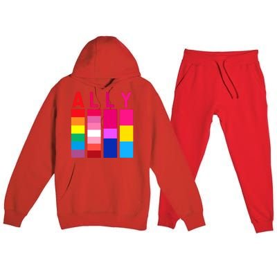 Proud Ally Pride Rainbow LGBT Ally Premium Hooded Sweatsuit Set