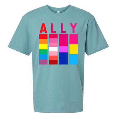 Proud Ally Pride Rainbow LGBT Ally Sueded Cloud Jersey T-Shirt