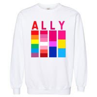 Proud Ally Pride Rainbow LGBT Ally Garment-Dyed Sweatshirt