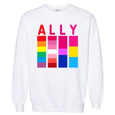 Proud Ally Pride Rainbow LGBT Ally Garment-Dyed Sweatshirt