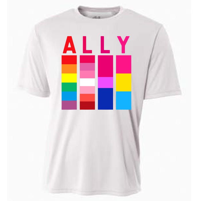 Proud Ally Pride Rainbow LGBT Ally Cooling Performance Crew T-Shirt