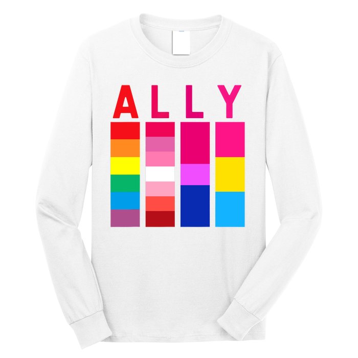 Proud Ally Pride Rainbow LGBT Ally Long Sleeve Shirt