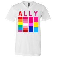 Proud Ally Pride Rainbow LGBT Ally V-Neck T-Shirt