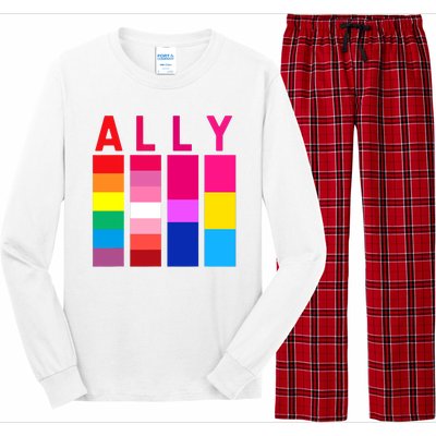 Proud Ally Pride Rainbow LGBT Ally Long Sleeve Pajama Set