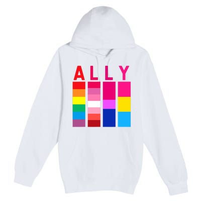 Proud Ally Pride Rainbow LGBT Ally Premium Pullover Hoodie