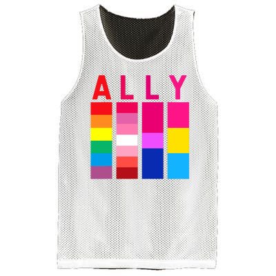 Proud Ally Pride Rainbow LGBT Ally Mesh Reversible Basketball Jersey Tank