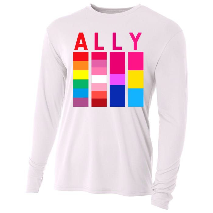 Proud Ally Pride Rainbow LGBT Ally Cooling Performance Long Sleeve Crew