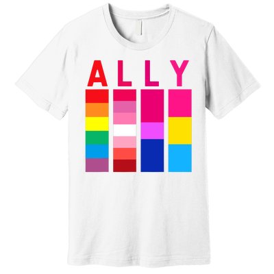 Proud Ally Pride Rainbow LGBT Ally Premium T-Shirt