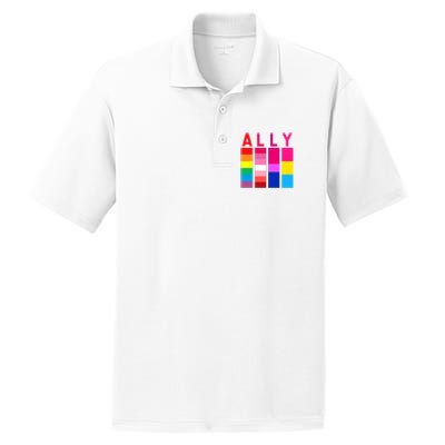 Proud Ally Pride Rainbow LGBT Ally PosiCharge RacerMesh Polo