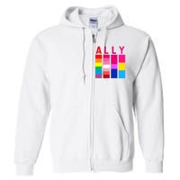 Proud Ally Pride Rainbow LGBT Ally Full Zip Hoodie