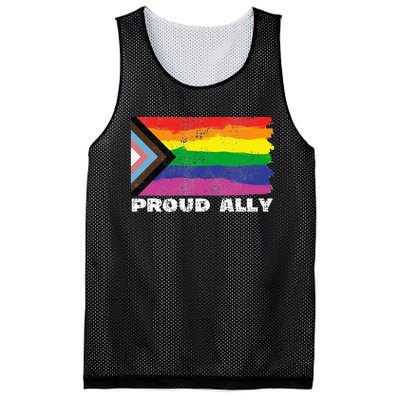 Proud Ally Pride Month LGTBQ Black Pride Flag Mesh Reversible Basketball Jersey Tank