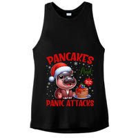 Pancakes And Panic Attacks Funny Moo Deng Pancake Christmas Ladies PosiCharge Tri-Blend Wicking Tank
