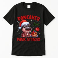 Pancakes And Panic Attacks Funny Moo Deng Pancake Christmas Tall T-Shirt