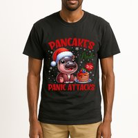 Pancakes And Panic Attacks Funny Moo Deng Pancake Christmas Tall T-Shirt
