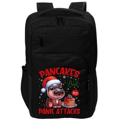 Pancakes And Panic Attacks Funny Moo Deng Pancake Christmas Impact Tech Backpack