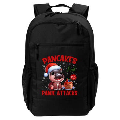 Pancakes And Panic Attacks Funny Moo Deng Pancake Christmas Daily Commute Backpack