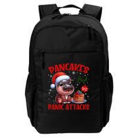 Pancakes And Panic Attacks Funny Moo Deng Pancake Christmas Backpack