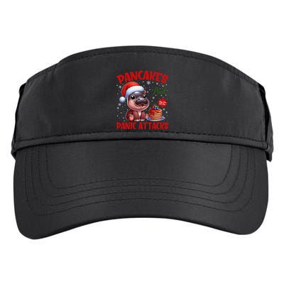 Pancakes And Panic Attacks Funny Moo Deng Pancake Christmas Adult Drive Performance Visor