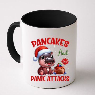Pancakes And Panic Attacks Funny Moo Deng Pancake Christmas Mug