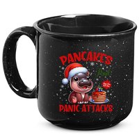 Pancakes And Panic Attacks Funny Moo Deng Pancake Christmas 15oz Campfire Ceramic Mug
