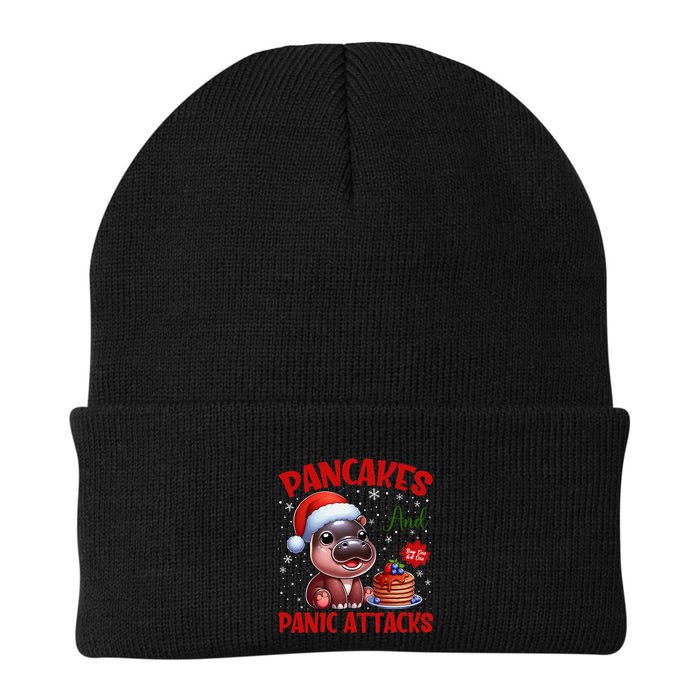 Pancakes And Panic Attacks Funny Moo Deng Pancake Christmas Beanie