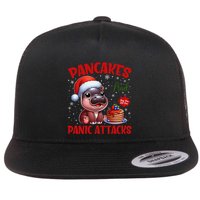 Pancakes And Panic Attacks Funny Moo Deng Pancake Christmas Flatbill Hat