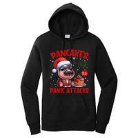 Pancakes And Panic Attacks Funny Moo Deng Pancake Christmas Women's Pullover Hoodie