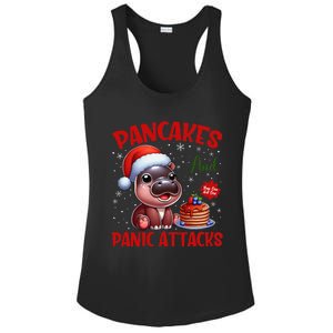 Pancakes And Panic Attacks Funny Moo Deng Pancake Christmas Ladies PosiCharge Competitor Racerback Tank