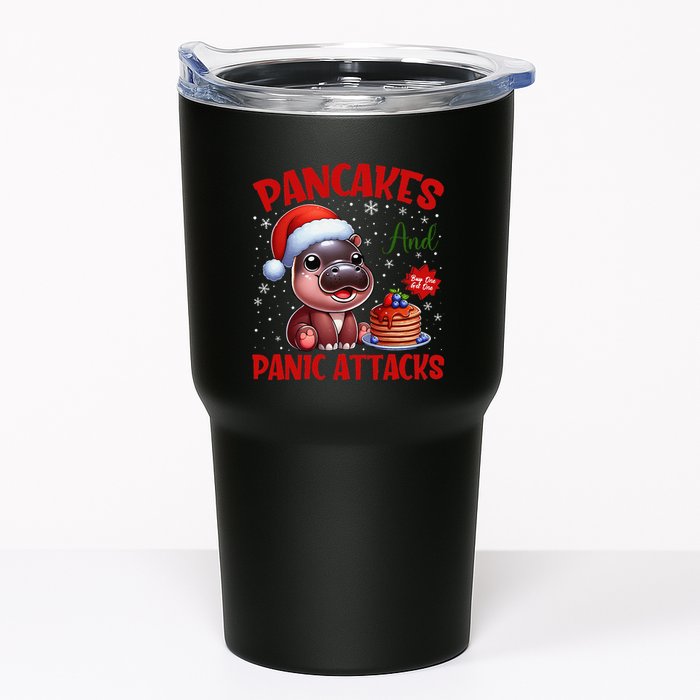 Pancakes And Panic Attacks Funny Moo Deng Pancake Christmas Tumbler