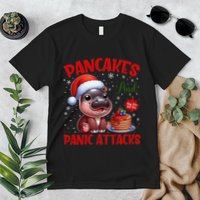 Pancakes And Panic Attacks Funny Moo Deng Pancake Christmas Premium T-Shirt