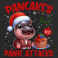 Pancakes And Panic Attacks Funny Moo Deng Pancake Christmas 25L Jumbo Tote