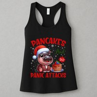 Pancakes And Panic Attacks Funny Moo Deng Pancake Christmas Womens Tank Top